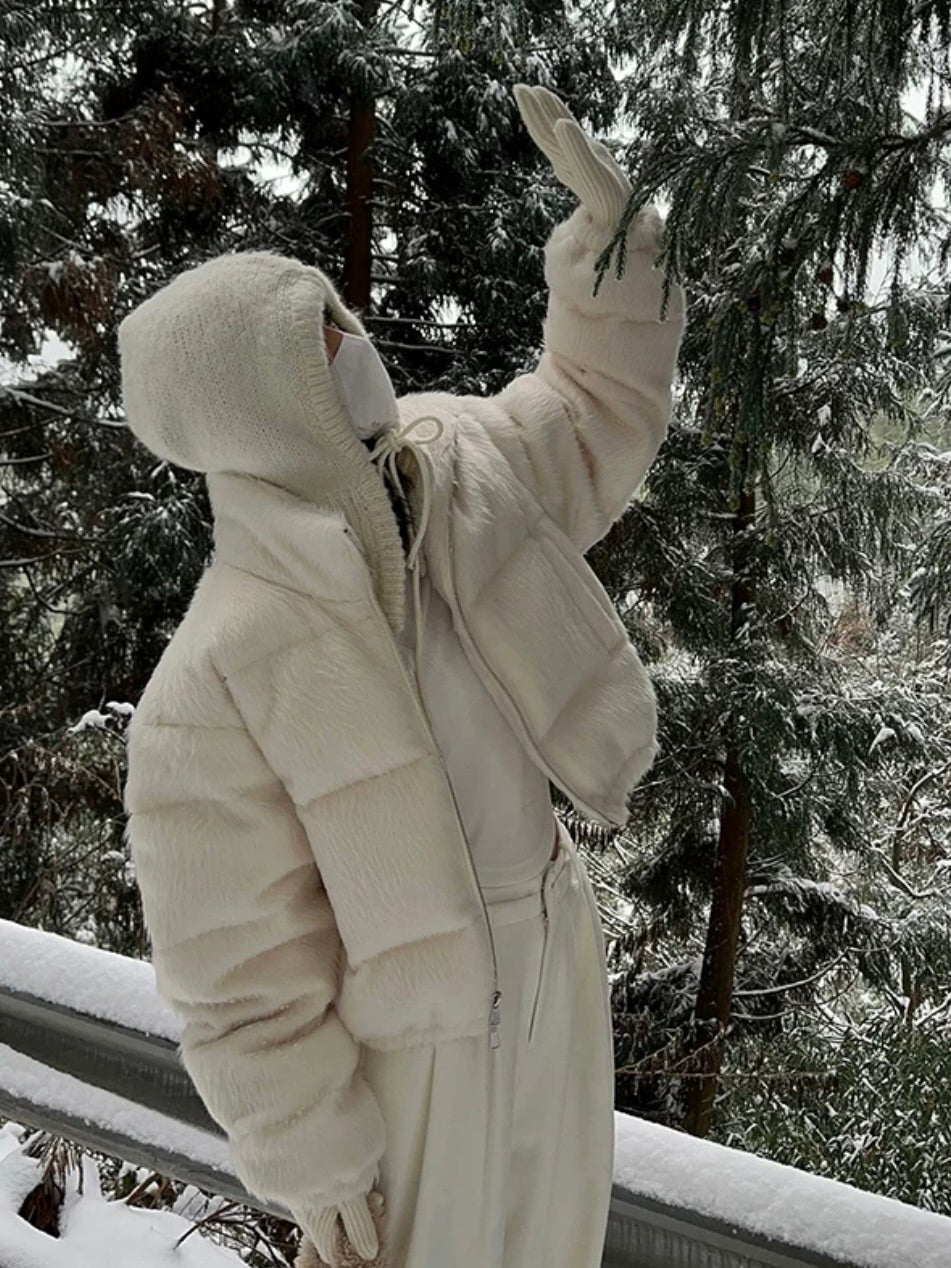 Lamb Wool Short Down Jacket Warm Padded Jacket