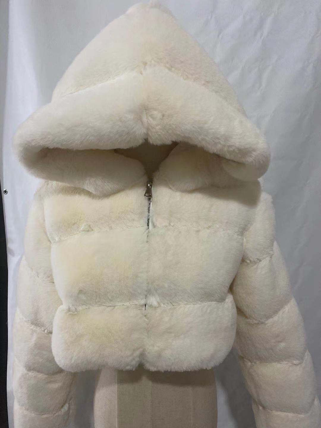 Solid Color Faux Fur Coat Jacket