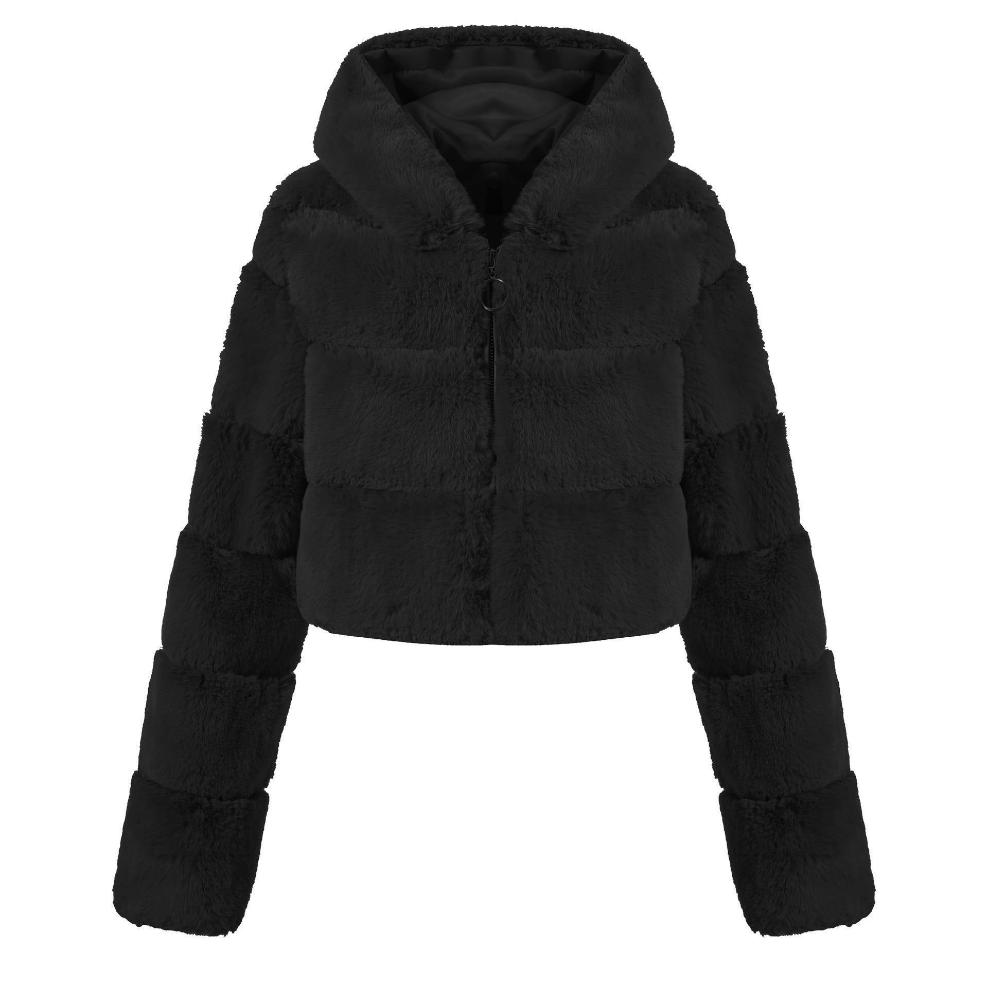 Solid Color Faux Fur Coat Jacket